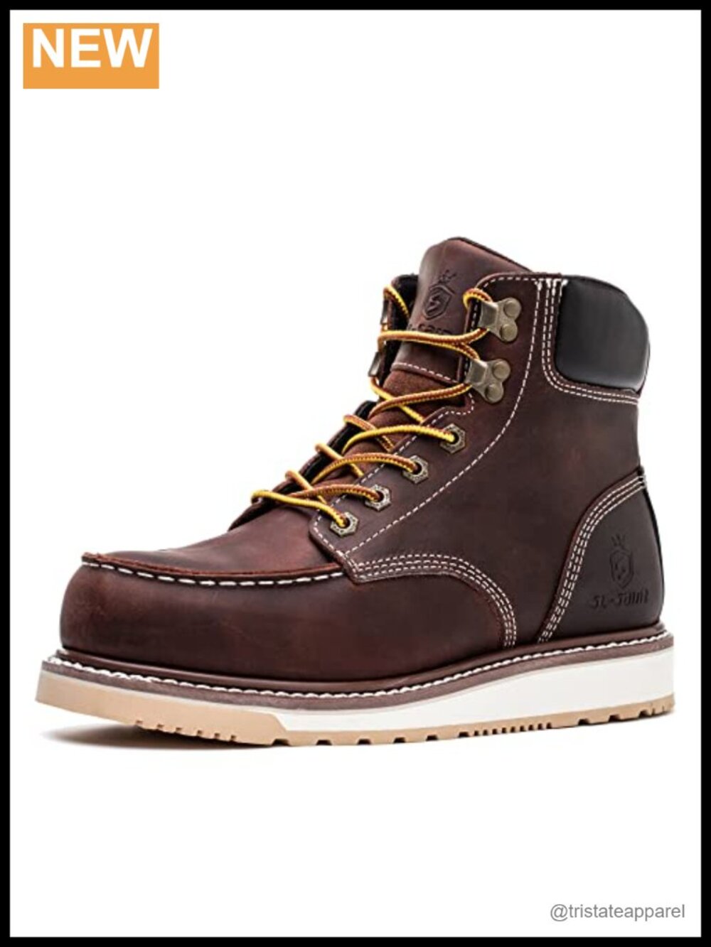 SL-Saint Men's Waterproof Steel Moc Toe 6 Inch Leather Work Boots